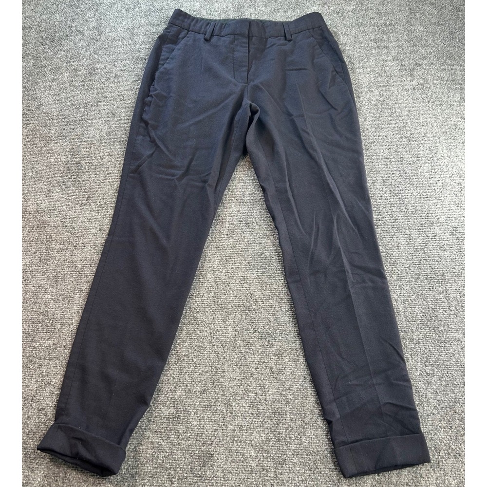Burberry Brit Trousers Women IT 38 US 4 Navy Blue Wool Blend Slim Cuffed Pants